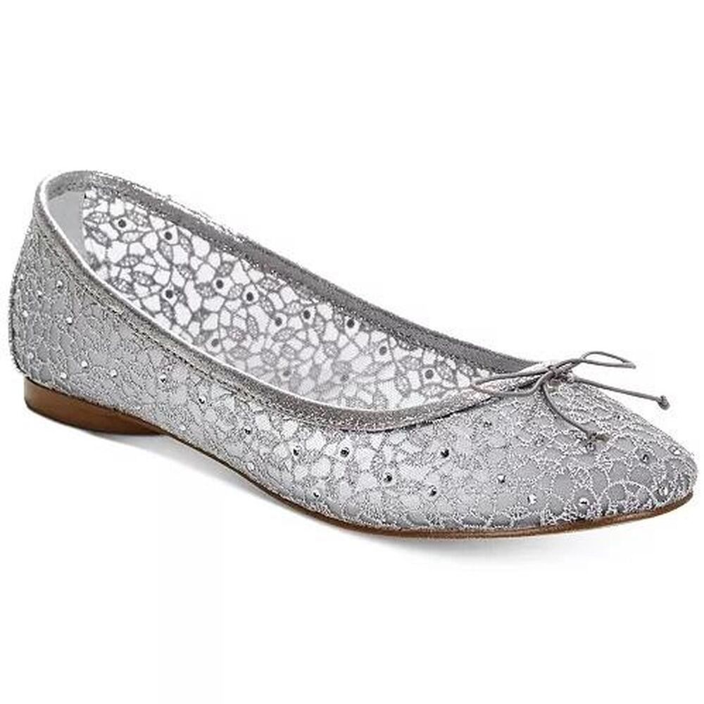 NIB Adrianna Papell Natalia silver Ballet Flats Size 8